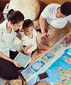 Nutrition for children: Child learning to read map