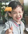 Child eating healthy food