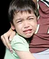 Child crying due to stomach pain