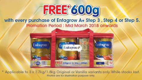 Enfagrow A+ FREE* 600g Promo